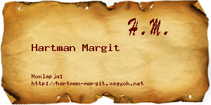 Hartman Margit névjegykártya